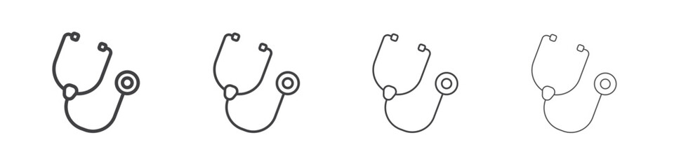 Stethoscope icon illustration symbol. thin line symbol on white background - editable stroke vector
