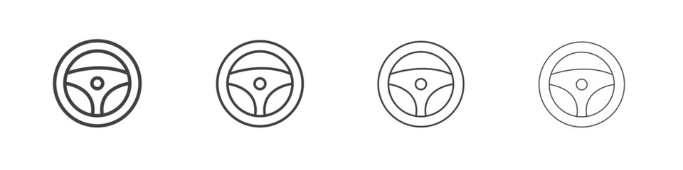 Steering wheel icon illustration symbol. thin line symbol on white background - editable stroke vector