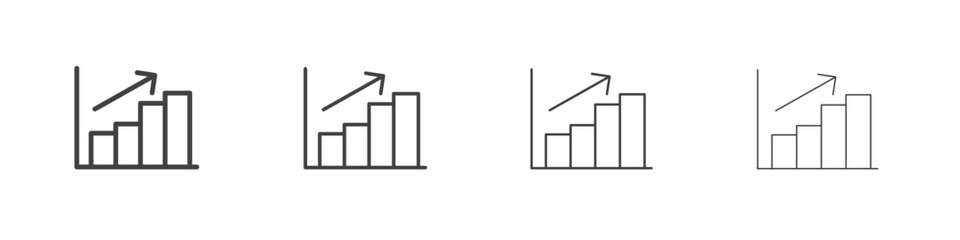 Stats icon illustration symbol. thin line symbol on white background - editable stroke vector