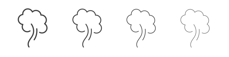 Smoke icon illustration symbol. thin line symbol on white background - editable stroke vector