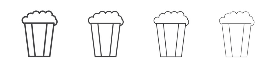 Popcorn icon illustration symbol. thin line symbol on white background - editable stroke vector