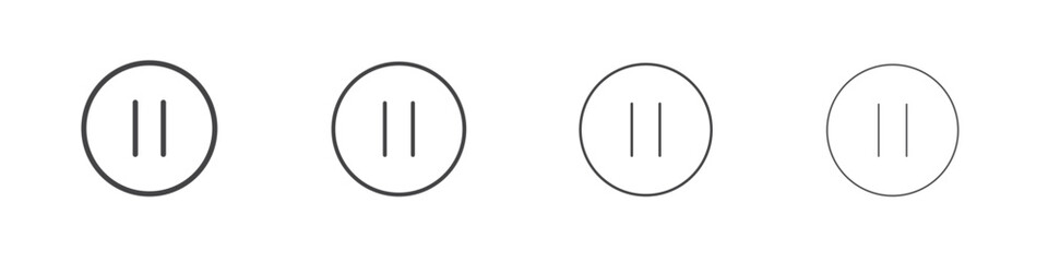 Pause icon illustration symbol. thin line symbol on white background - editable stroke vector