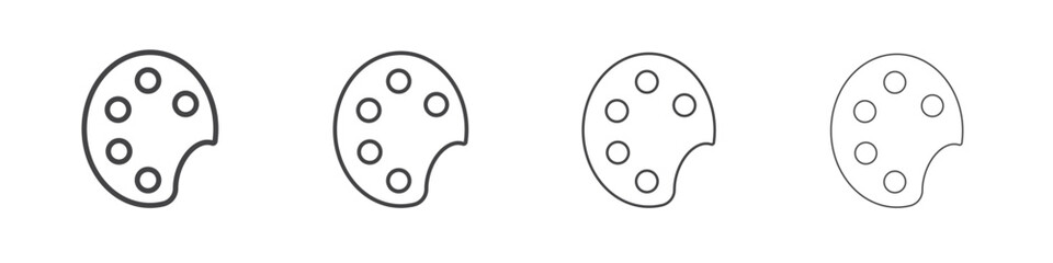 Palette icon illustration symbol. thin line symbol on white background - editable stroke vector