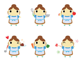 主婦のアイコンセット　料理