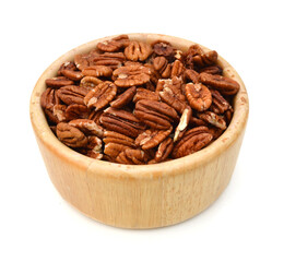 Pecans isolated on white background