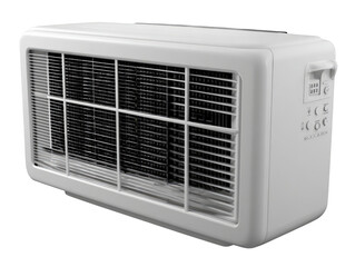 Fototapeta premium White window air conditioner with grille