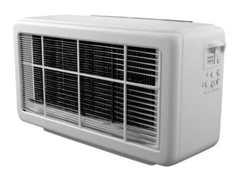 White window air conditioner with grille