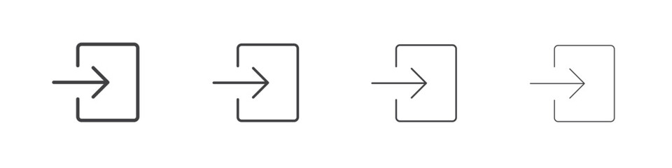 Enter icon illustration symbol. thin line symbol on white background - editable stroke vector