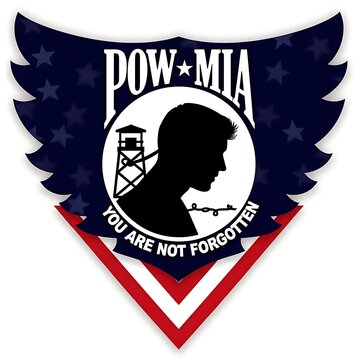 Pow mia emblem symbolizing remembrance and unforgotten service