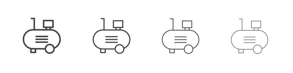 Compressor icon illustration symbol. thin line symbol on white background - editable stroke vector