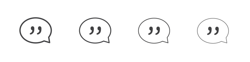 Comment quote icon illustration symbol. thin line symbol on white background - editable stroke vector