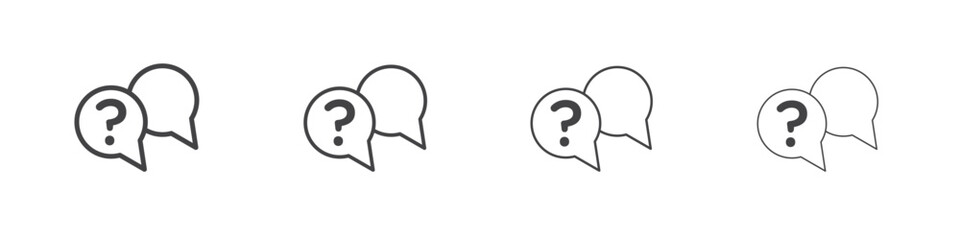 Comment question icon illustration symbol. thin line symbol on white background - editable stroke vector