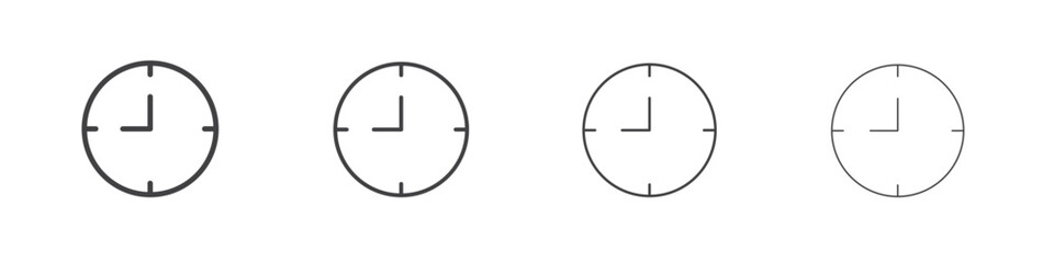 Clock nine icon illustration symbol. thin line symbol on white background - editable stroke vector