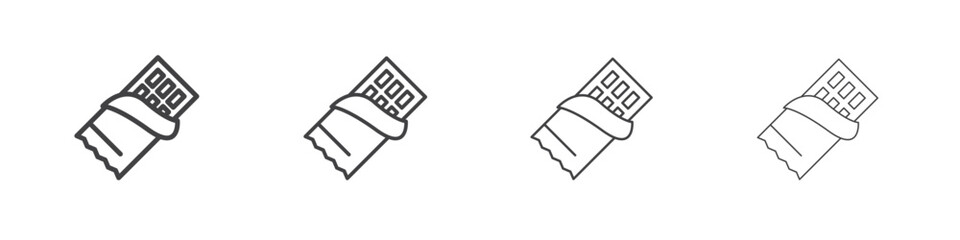 Chocolate icon illustration symbol. thin line symbol on white background - editable stroke vector