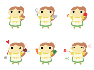 主婦のアイコンセット　料理