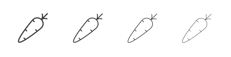 Carrot icon illustration symbol. thin line symbol on white background - editable stroke vector