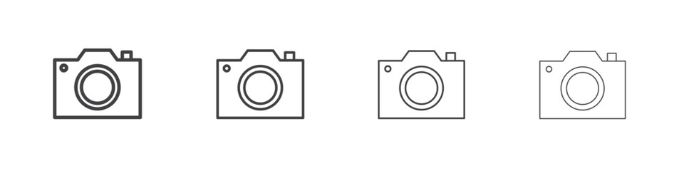 Camera icon illustration symbol. thin line symbol on white background - editable stroke vector