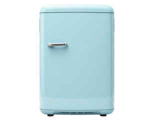 Retro Blue Refrigerator with Glossy Finish and Classic Design