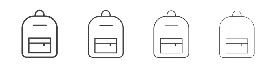 Backpack icon illustration symbol. thin line symbol on white background - editable stroke vector