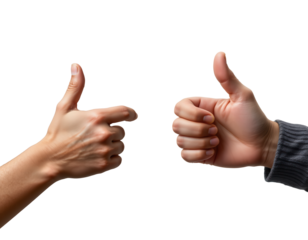 Two Hands Giving Thumbs Up Gesture in Positive Affirmation