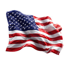 Obraz premium American flag waving in the wind, patriotic symbol against black