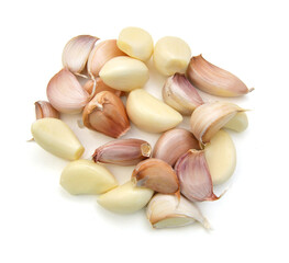 Garlic. Group isolated on white background.