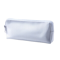 Naklejka premium White zipper pouch, studio shot, plain background, mockup
