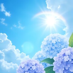 blue sky and flowers