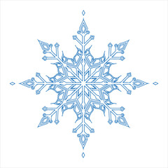 Intricate Blue Snowflake Design Exuding Winter Charm and Festive Elegance Perfect for Seasonal Greetings and Holiday Themed Projects