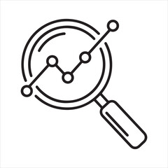 Data Analysis and Insights Magnifying Glass with Growth Chart Visualization for Business Intelligence and Strategic Decision Making