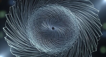 Ethereal geometric spiral design for abstract backgrounds or futuristic visualizations