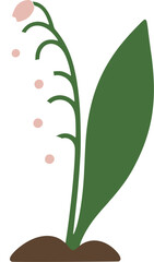 Obraz premium Lily of the Valley Illustration – White Spring Flower Vector