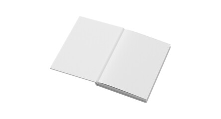 White Open Book Mockup PSD - Top-Down Angled View with Blank Spread Pages, Editable Hardcover Template for Book Interior Layout, Publishing Design, and Novel Presentation