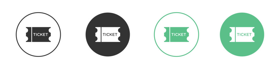 Ticket icons collection in flat style. icon vector design