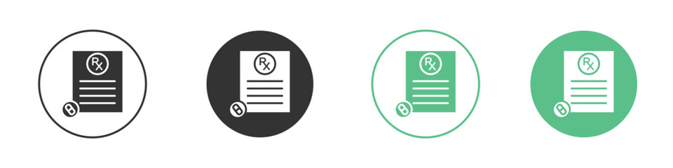 RX icons collection in flat style. icon vector design