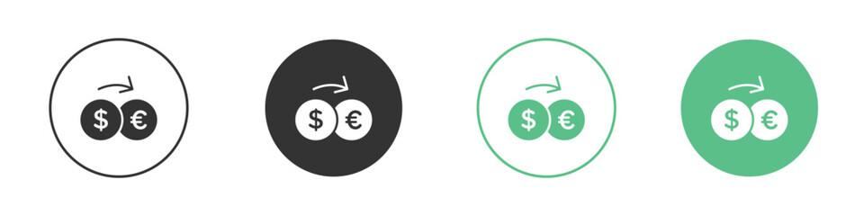 Money exchange icons collection in flat style. icon vector design