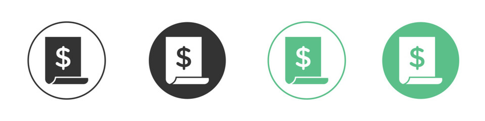 Invoice icons collection in flat style. icon vector design