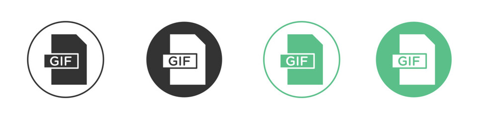 Gif icons collection in flat style. icon vector design
