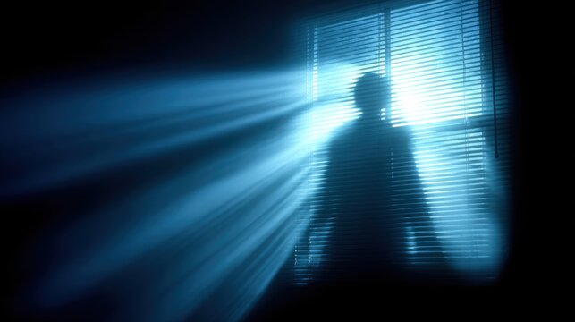 Mystery shrouds the room as shadows dance in the ethereal light of a moonlit night