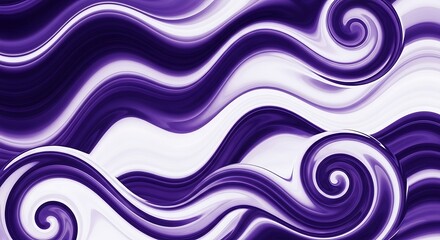 Fototapeta premium Mesmerizing purple and white swirls create a dynamic optical illusion background pattern for