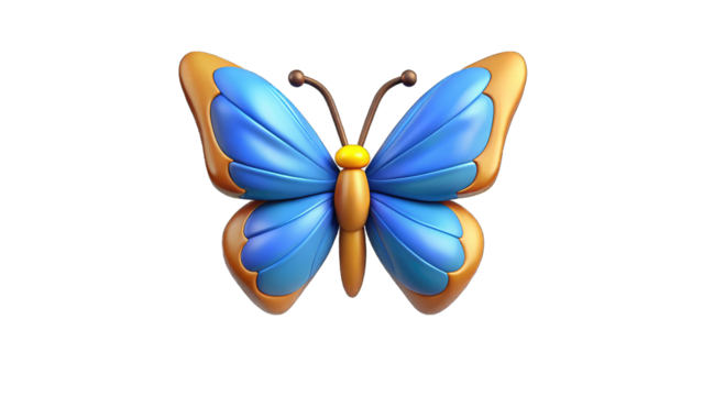 "Realistic butterfly with detailed patterned wings, isolated on transparent background for design use