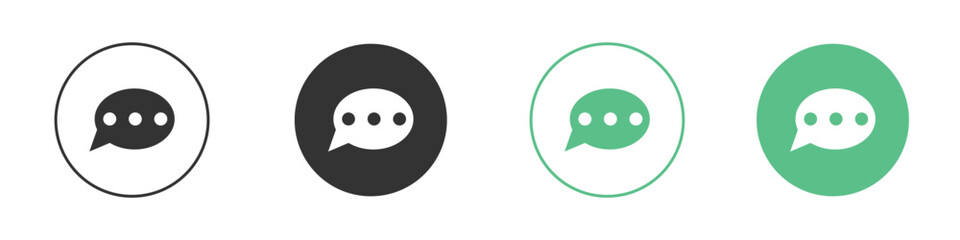 Fototapeta premium Comment icons collection in flat style. icon vector design