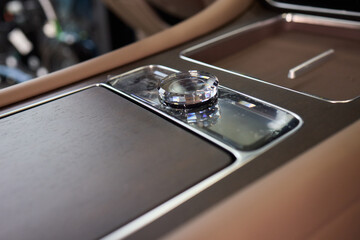 Macro shot of a car gear lever an essential auto part