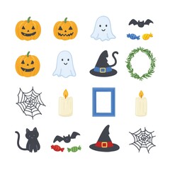 ハロウィンアイコンイラストセット