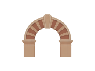 Single archway segment with voussoirs and keystone, centered on white background.