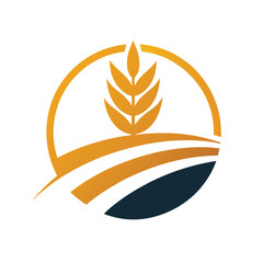 Agriculture Business Logo with Wheat Plant