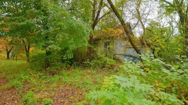 Footage captures the eerie, overgrown remains of a former conscription point located on Lenin Street within the Chernobyl Exclusion Zone.