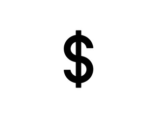dollar sign on white background