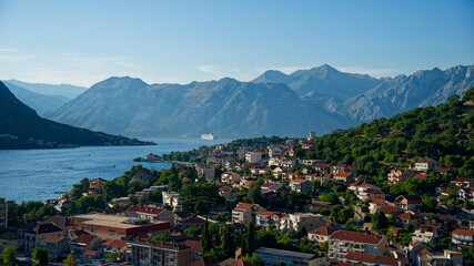 Fototapeta premium view on kotor bay from kotor town