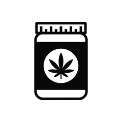 Medical Marijuana in a Jar Cannabis Leaf Illustration
